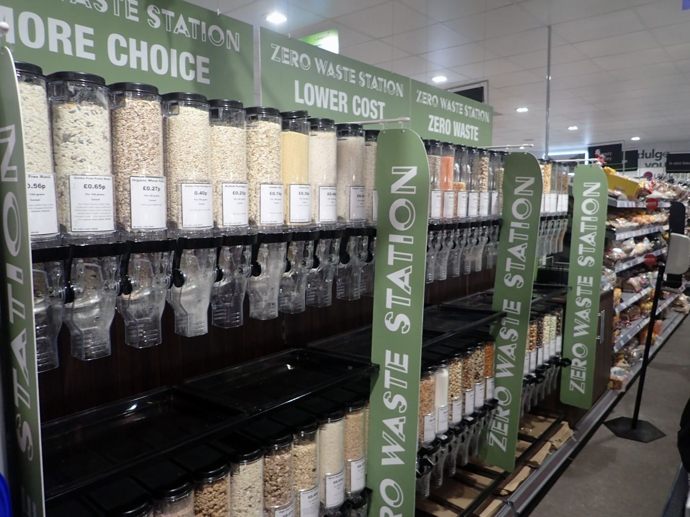 Station de produits alimentaires en vrac dans un magasin