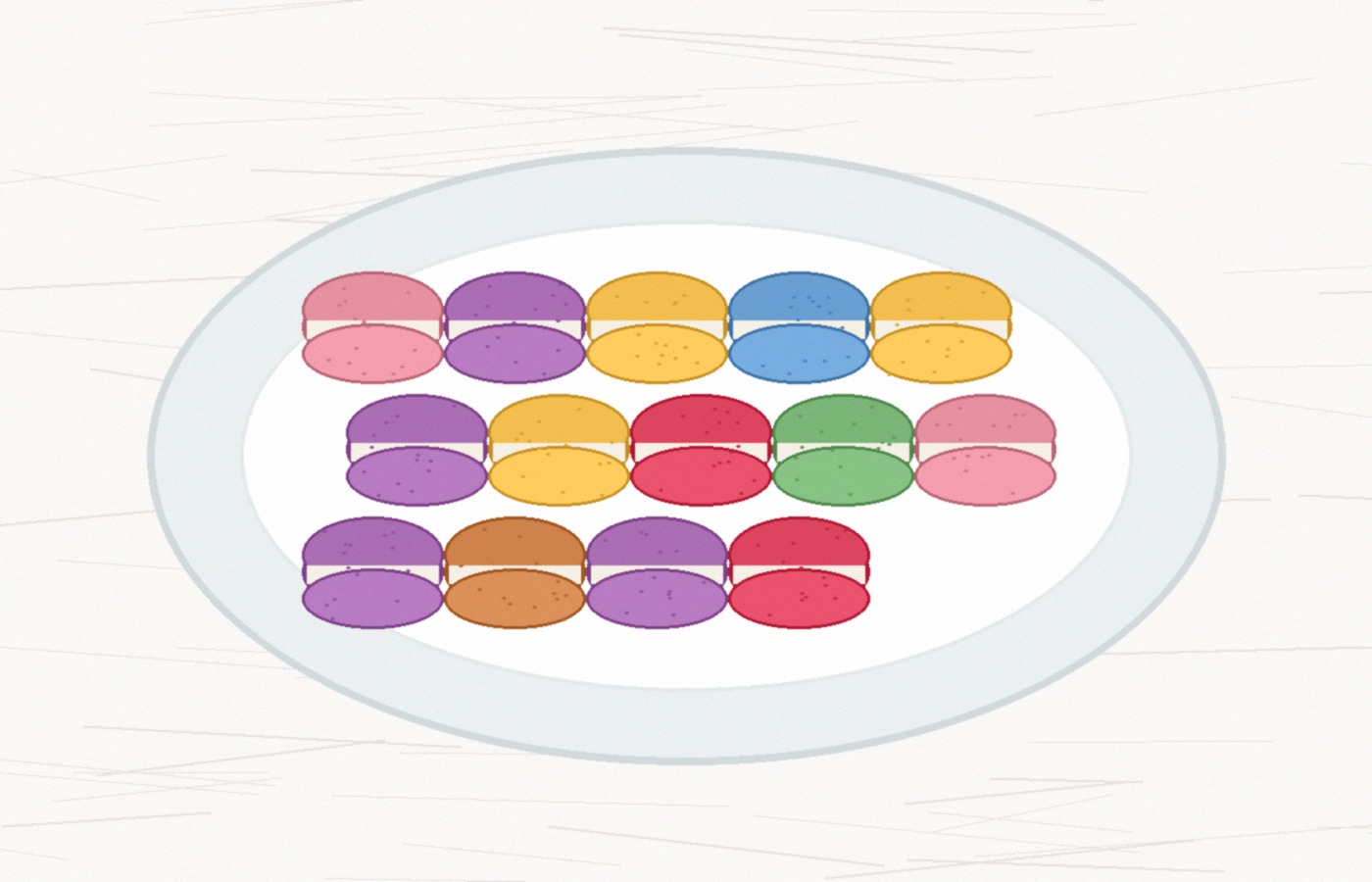 Assiette de macarons colorés