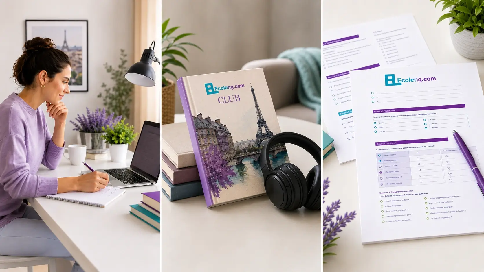 Triptyque : étudiante, livre du Club et fiche PDF Ecoleng