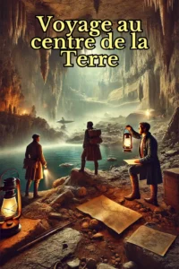 Portada de Voyage au centre de la Terre, novela en francés adaptada al nivel A1