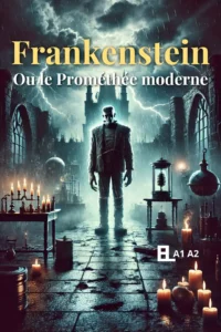 Portada de Frankenstein, novela en francés adaptada al nivel A1