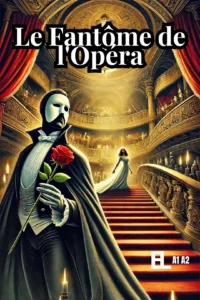 Portada de El fantasma de la ópera, novela en francés adaptada al nivel A1