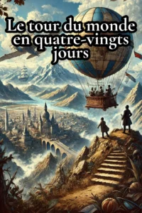 Portada de La vuelta al mundo en 80 días, novela en francés adaptada al nivel A1