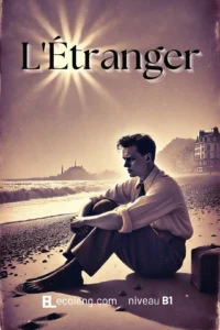 Couverture de L'Étranger, roman en français adapté au niveau B1