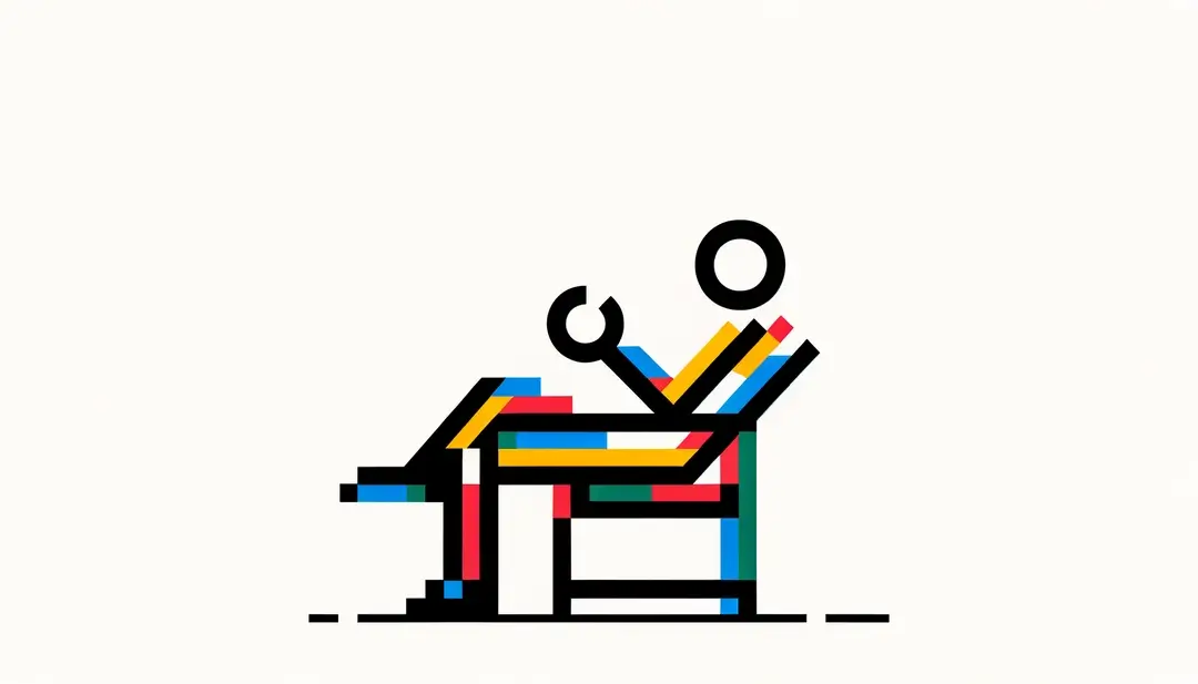 Ilustración minimalista que representa la expresión francesa sobre la pereza con una figura humana en un contexto visual sencillo