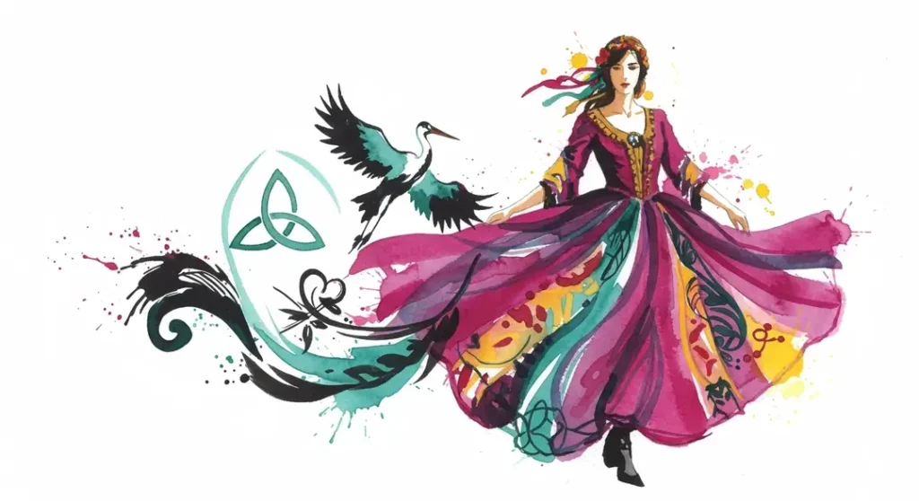 Illustration à l'aquarelle du folklore visuel