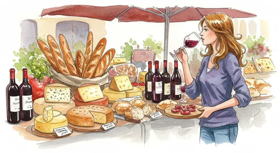 Femme dégustant du vin à un des festivals gastronomiques régionaux