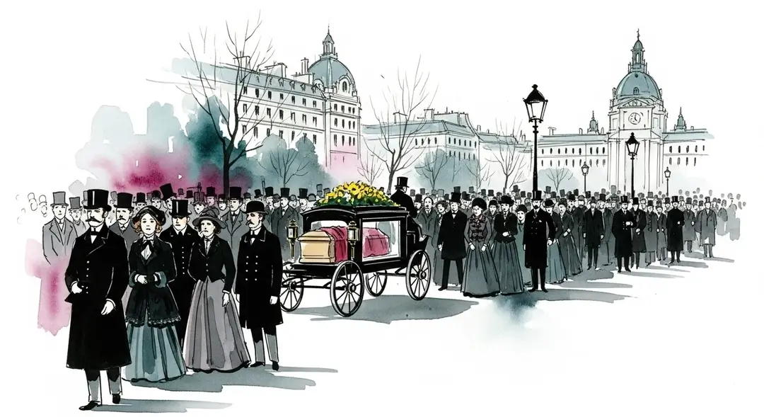 Illustration de l'hommage à Victor Hugo lors de ses funérailles nationales