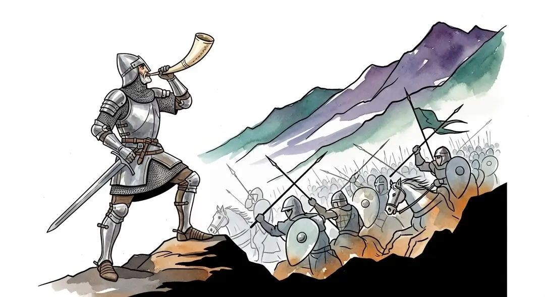 Illustration de la bataille de Roncevaux