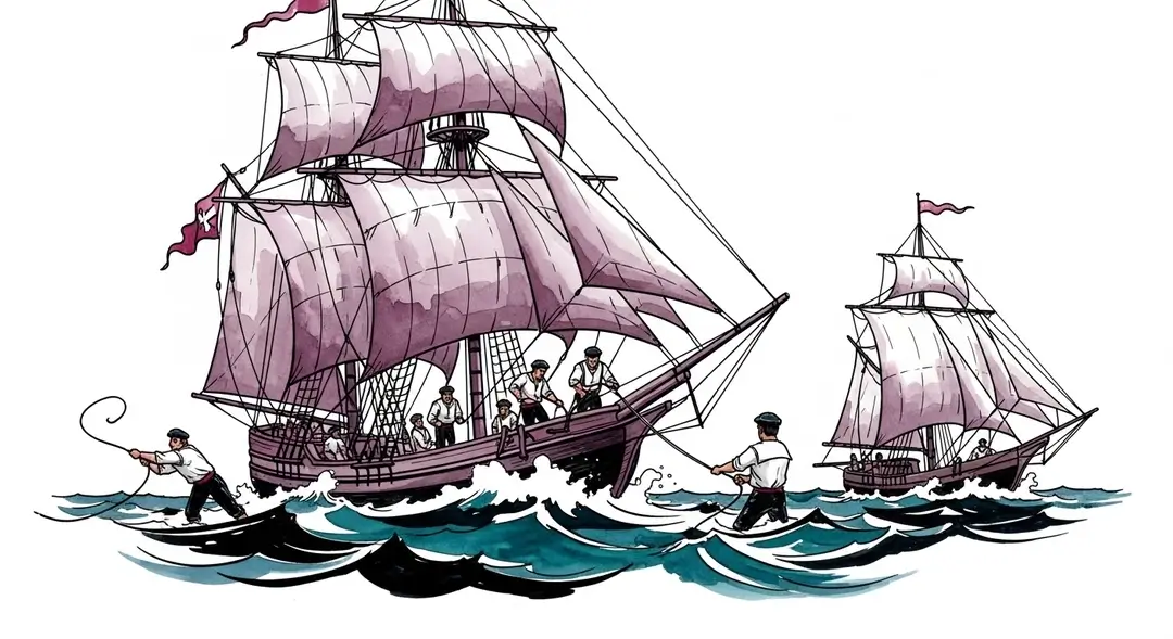 Illustration de la parade navale des fêtes maritimes en Normandie