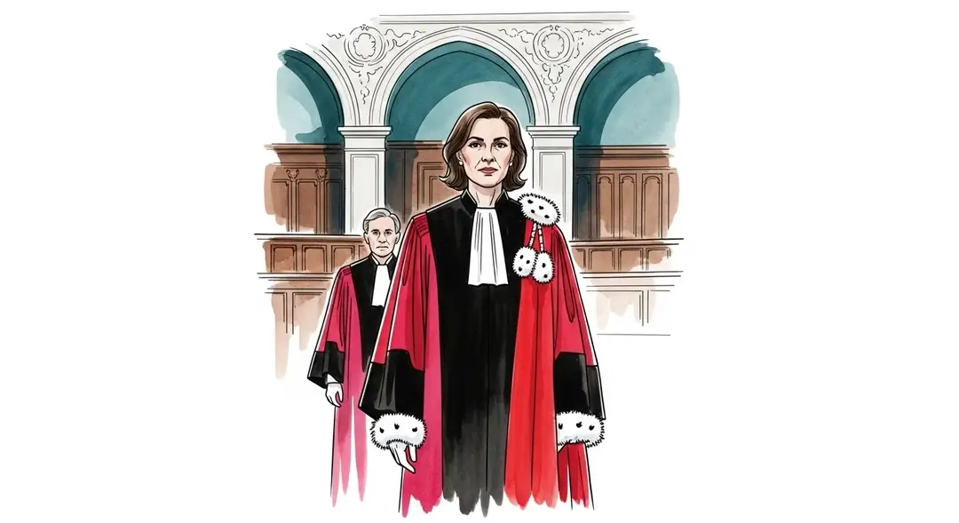 Magistrate en robe rouge lors de la rentrée judiciaire