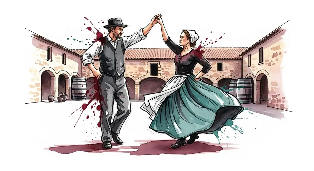Illustration de la danse du vin à Bordeaux