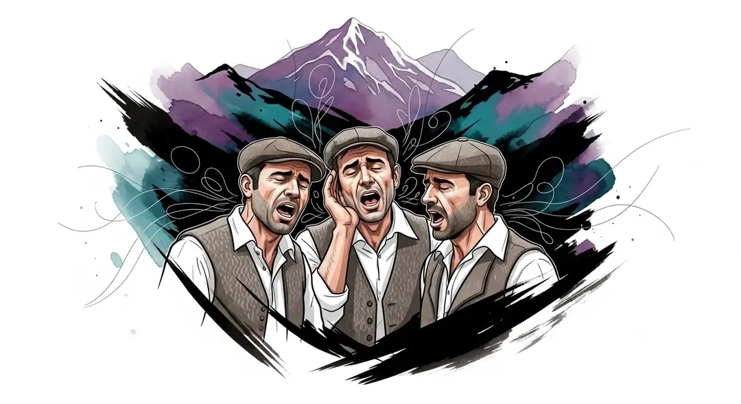 Trois chanteurs interprétant une paghjella
