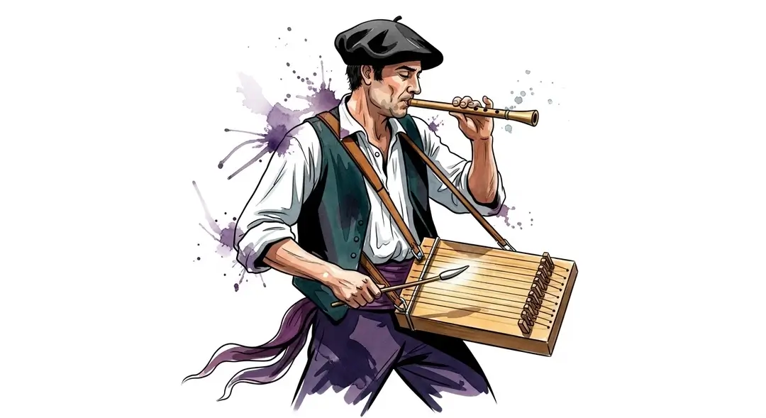 Sonneur jouant de la flabuta