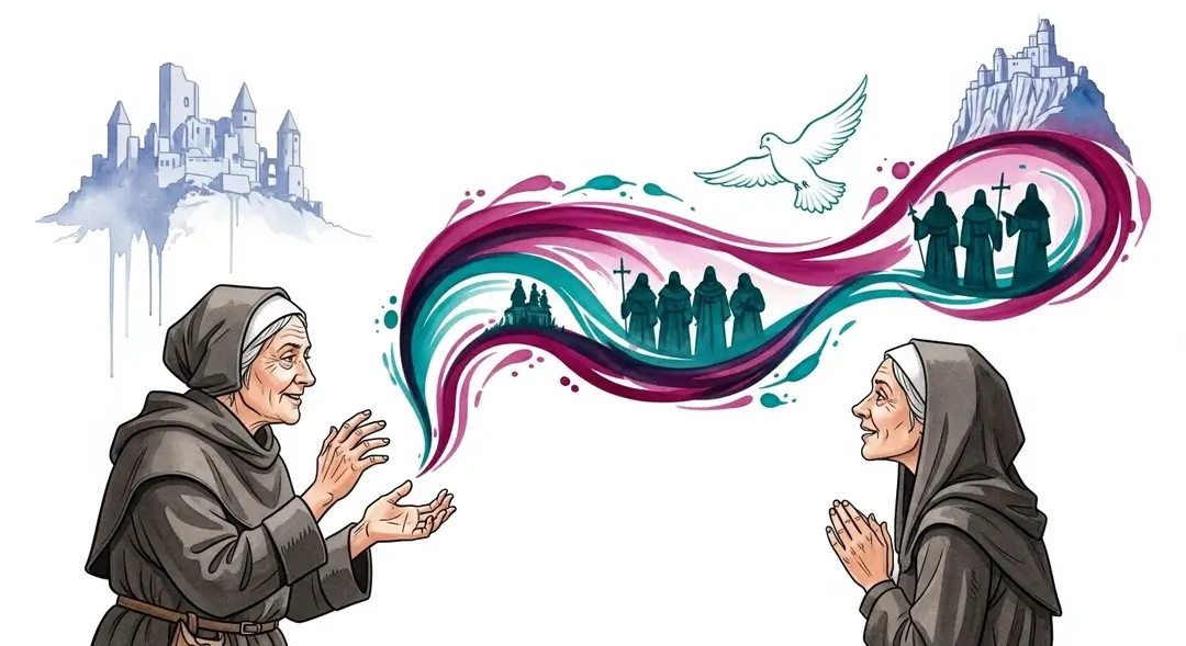 Une femme âgée illustre la transmission des légendes cathares par la tradition orale