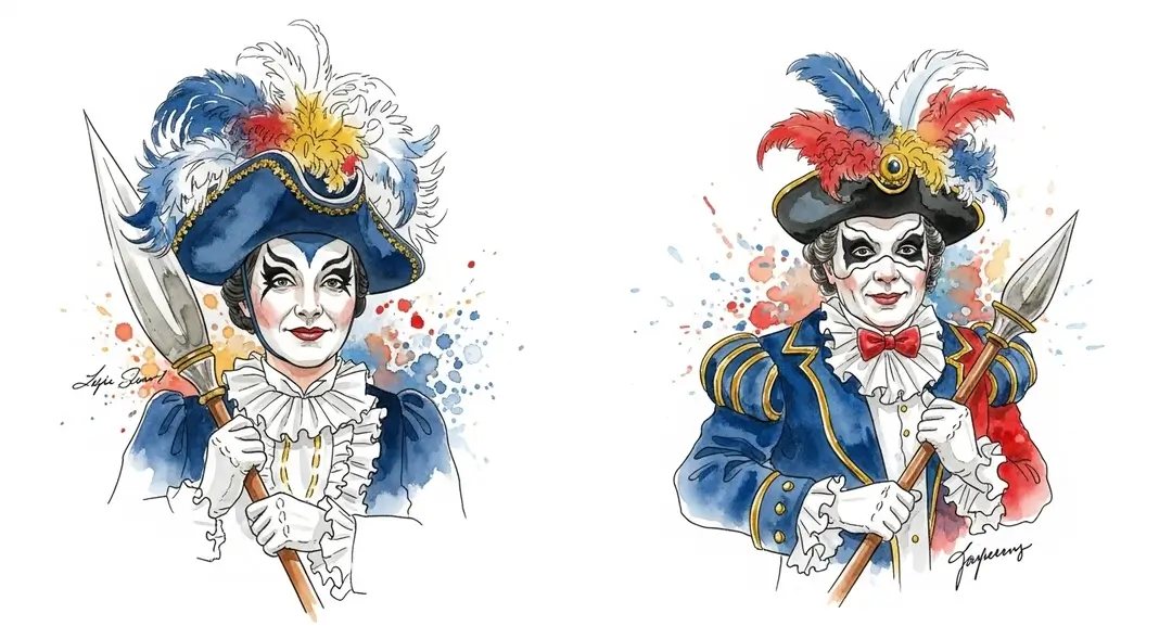 Illustration des costumes traditionnels de carnaval