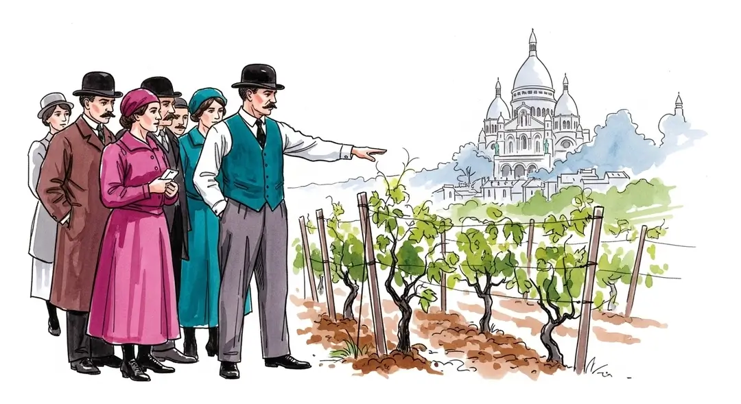 Illustration de l'histoire des vignes de Montmartre