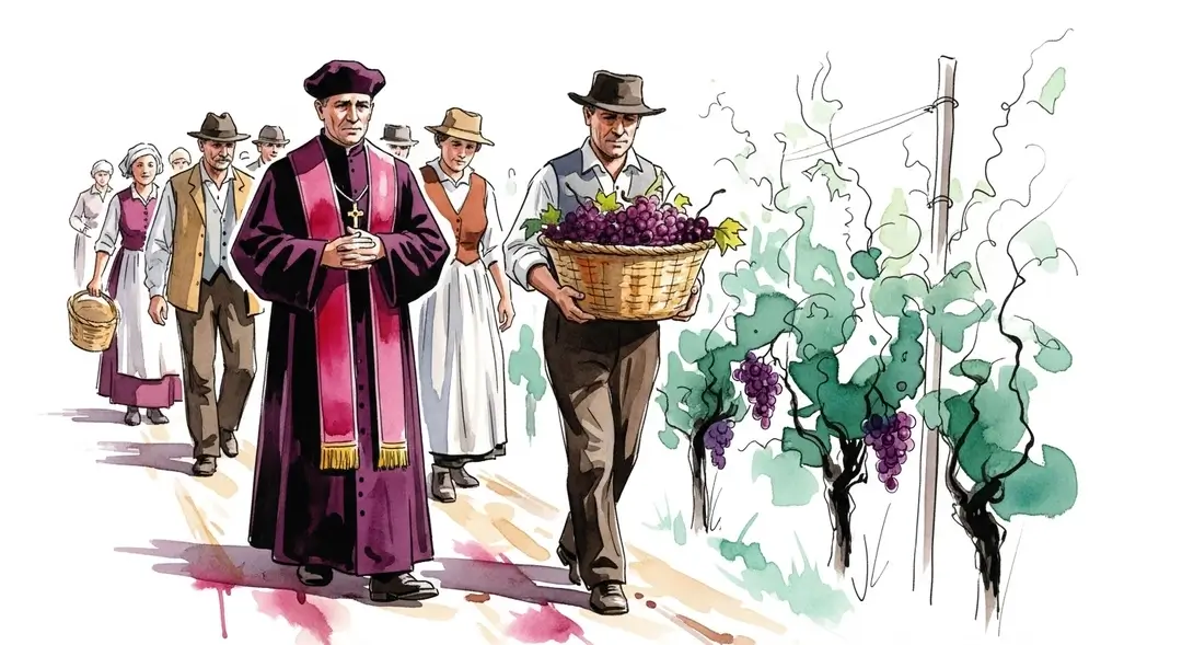 Illustration de la bénédiction des vignes