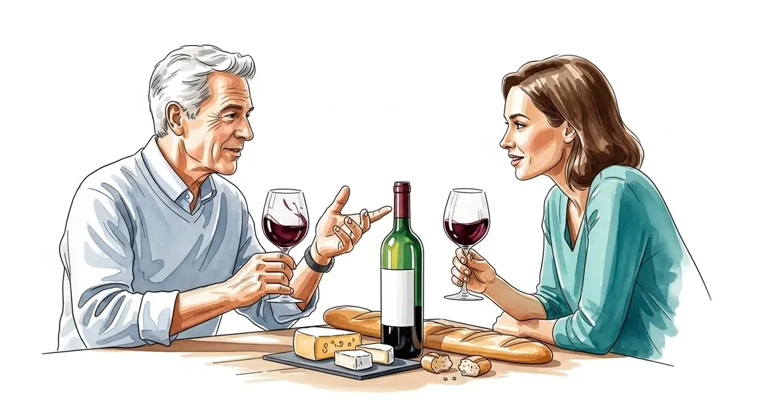 Illustration d'une dégustation de vin en famille