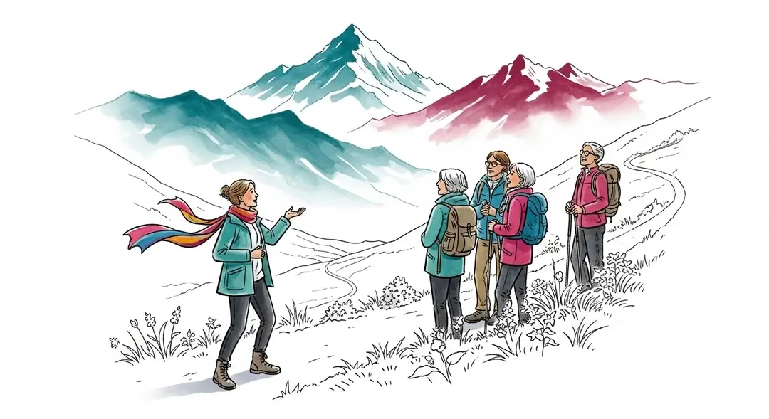Illustration d'une randonnée contée au Festival de la Parole