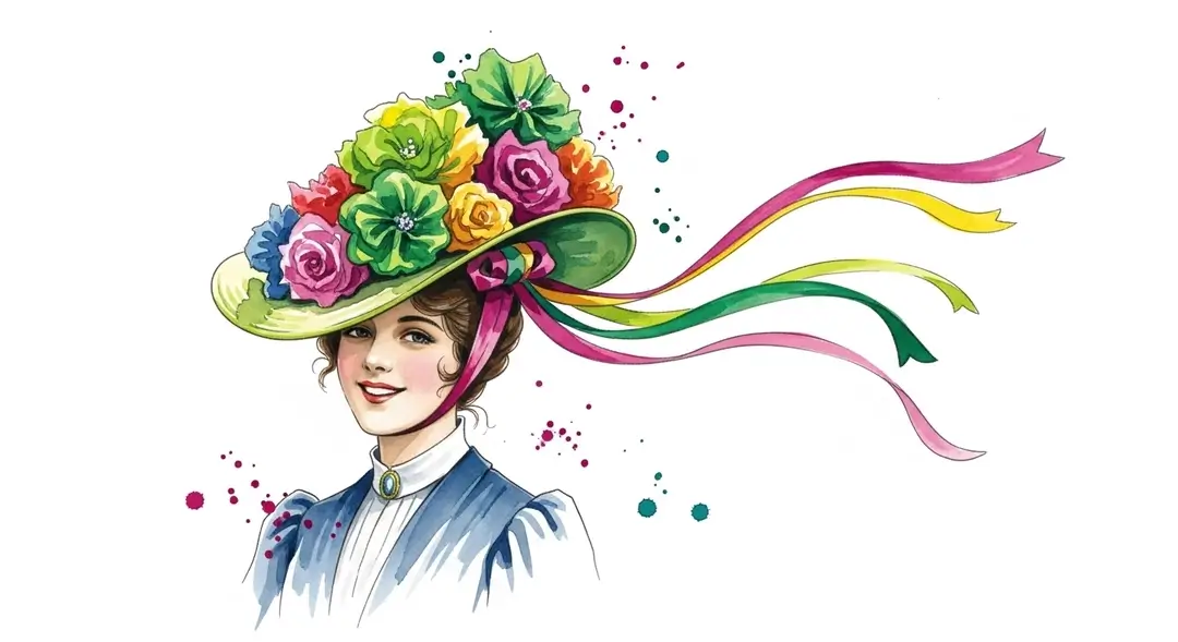 Jeune Catherinette portant le chapeau Sainte-Catherine lors de la fête du 25 novembre