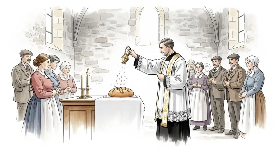 Illustration de la bénédiction du pain