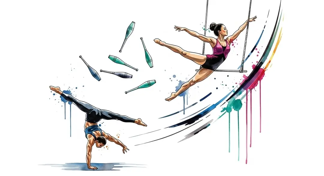 Jeunes artistes de cirque en pleine performance au festival Nouvelle Génération en Champagne