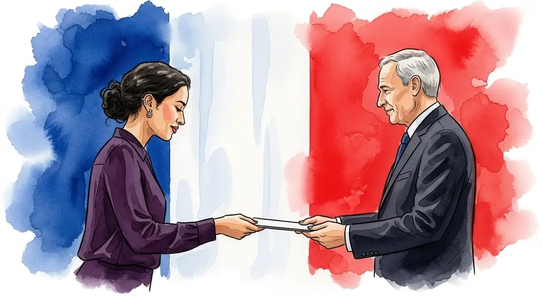 Illustration d'une femme lors de sa cérémonie de naturalisation