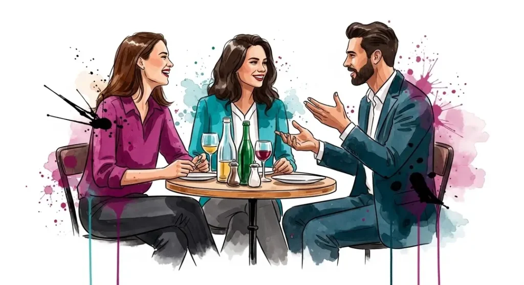 Illustration de la pause déjeuner en France : des collègues partagent un moment qui renforce la cohésion d'équipe et le bien-être au travail