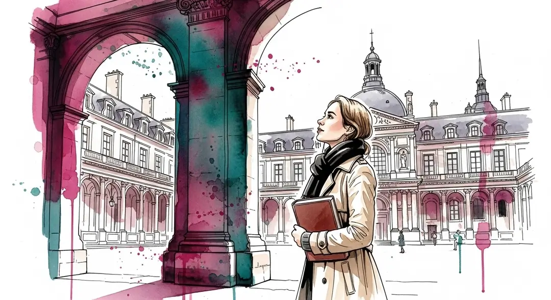 Une étudiante participe au pèlerinage étudiant à la Sorbonne