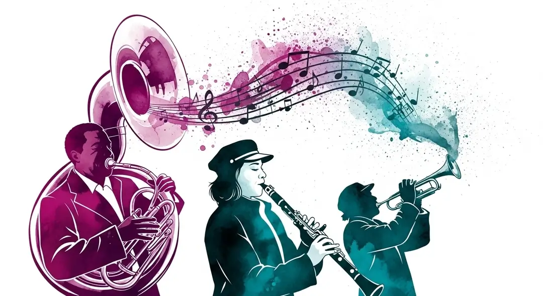 Illustration de la rencontre des harmonies et fanfares en Artois avec des musiciens en concert