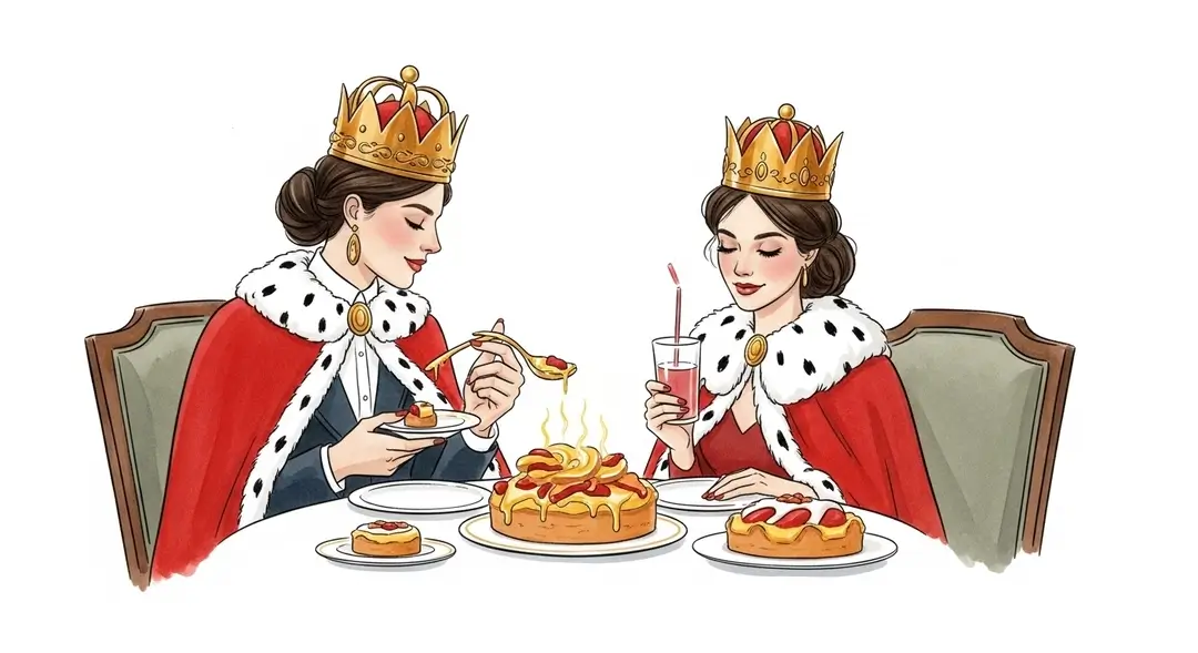 Une femme trouve la fève dans sa part de galette des rois et est couronnée reine